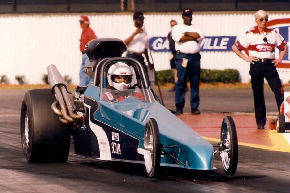 Second race with a new race car, Undercover dragster at a  div2 event Gainesville march 1998